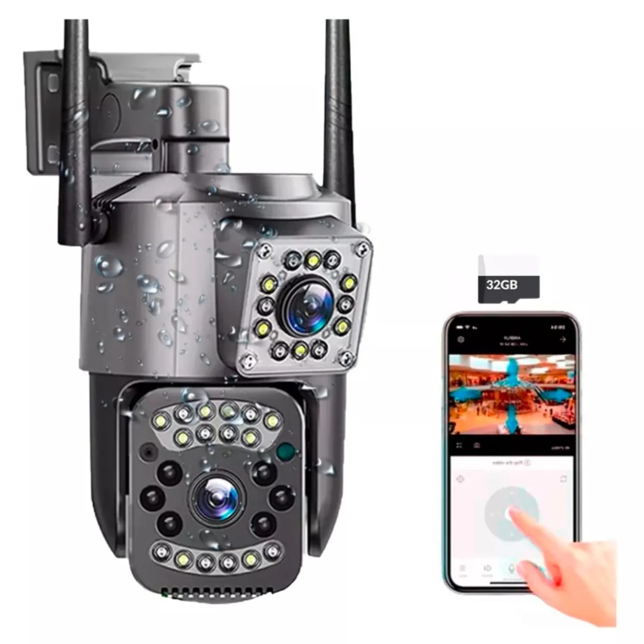 Camara De Vigilancia Doble Lente